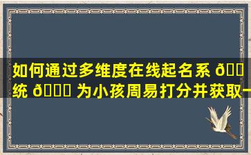 如何通过多维度在线起名系 🐠 统 🕊 为小孩周易打分并获取一个好名字